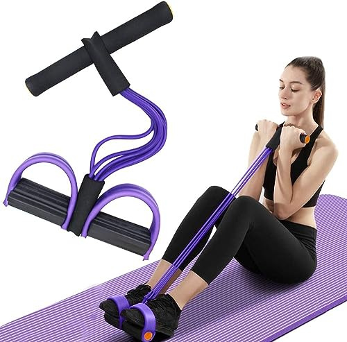 6 Tubes Elastische Zugseil, Fitnessgeräte Für Zuhause,Sportgeräte | Pedalwiderstandsband, Multifunktionales Fitness-Spannseil für Training, Bauchmuskeln, Taille, Arm, Bein, Pilates, Yoga