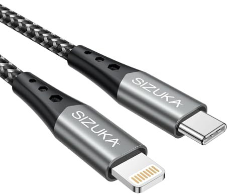 SIZUKA Cavo USB C a Lightning corto, 0,5 m, certificato MFi, Power Delivery Type C to iPhone, cavo di ricarica compatibile con iPhone 13 Pro Max/13/12 Mini/1211/11 Pro/XR/XS/X/SE2/8/8 Plus