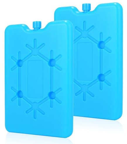 DIELOVEHUA 2 Piezas 200ML Acumuladores de Frio, Paquete Frío Extraplano, Bolsas de Hielo, Bloques Congeladores de Frío Pequeños, Reutilizables, para Viajar y Acampar