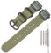 Nylon Armband Kompatibel mit Casio W735H AQS810 AEQ110BW AE1200WH W800HG A158WA Heavy Duty Metall Ring Uhrenarmband 18mm Ersatz Drahtband (MilitaryGreen Black Buckle)