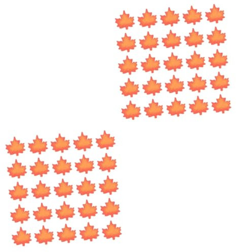 Tofficu 2 Sätze Holzperlen Selber Machen Ahornblattperlen Faux-eukalyptus-girlandenpflanze Dekorative Wohnaccessoires Massenhandwerk Schmuck Künstliche Hängepflanzen Orange 50 Stück * 2