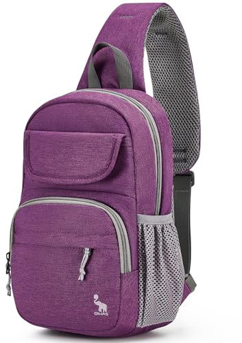 OIWAS Sling Tasche Crossbody Rucksack für Männer, ein Gurt Rucksack Wandern Tagessack Brusttasche für Frauen, Violett