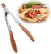 Pince à barbecue en bois et acier inoxydable de qualité supérieure - 30 cm - Avec pointes en bois massif - Pour cuisiner, griller et servir