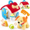 hahaland Plüsch Hund Baby Spielzeug Set für ab 6 8 9 10 Monate, Montessori Hundehütte Design mit Rassel Spiegel & Formen,Sensorik Babyspielzeug Lernen & Rollenspiel,Geschenk Spielzeug ab 1 2 3 Jahr