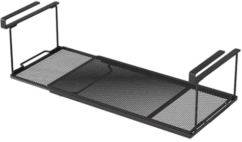 Unterregal Hängekorb Unterschrankregal Metall Aufbewahrungskörbe Drahtkorb | 38-70cm Verstellbares Küchenschrank Unterschrank Organizer Hängekörbe Hängekorb Küche Regal zum Einhängen Hängeregal -Schwarz