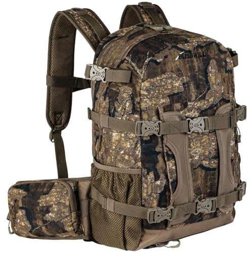 BLISSWILL Hunting Backpack Hunting Day Pack with rifle holder Hunting Gear Accessories gift for men(Rock Bark)