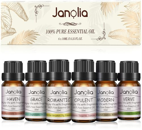 Janolia Ätherische Öle Naturrein Duftöl Set Reines Natürliche Ätherische Öle für Diffuser, Pur Essential Oils für Luftbefeuchter