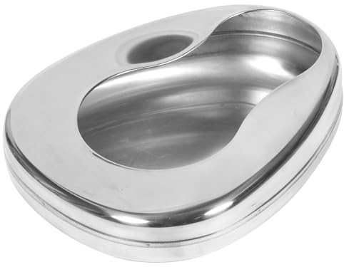 Padella da Letto Orizzontale in Acciaio Inox, 1 Pezzo | Anziani Allettati e Donne in Gravidanza, Colore Argento, Portatile e Anti-spill, Uso Domestico