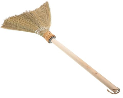JOINPAYA Handcrafted Miscanthus Corn Broom 64Cm, Soft Bristle Floor Brush with Detachable Design, Suitable for Indoor Use in Bedroom, Kitchen and Living Room