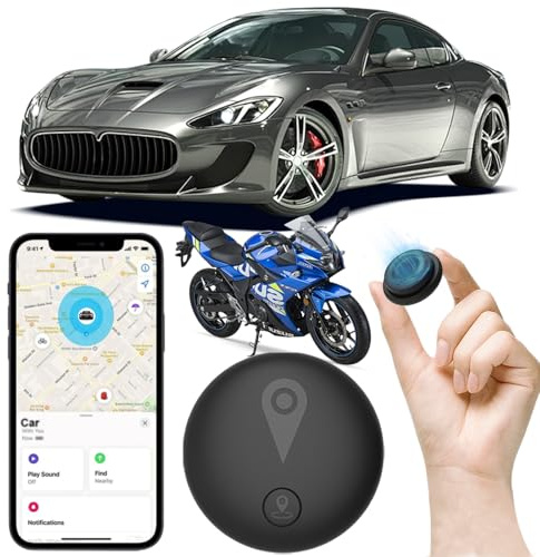 GPS Coche Localizador,2026 Nuevo Magnética Localizador Oculto Rastreador(Compatible con Android e iOS) sin suscripción/Sims eguimiento en Tiempo Real para Vehículos/Moto/Llaves/Maleta/Niños-