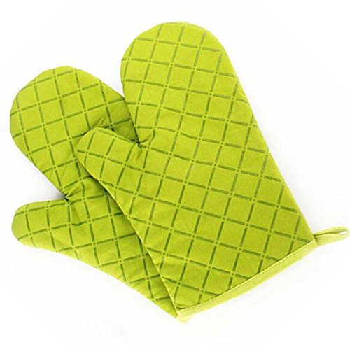 Ancdream Cooking Series Resistente al Calor/Guantes de Silicona de aislamiento Pot Holder Horno Mitt para barbacoa/Horno/Panadería - Verde