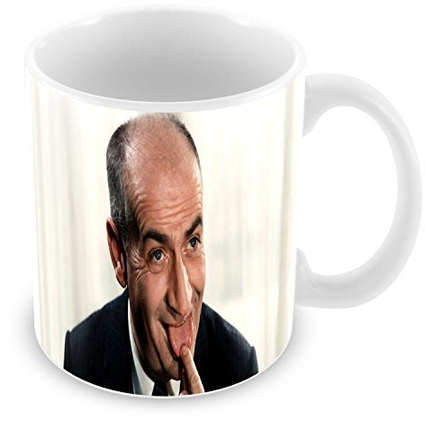 Mug Louis de Funès auf der französischen Sprache Schauspieler Legende