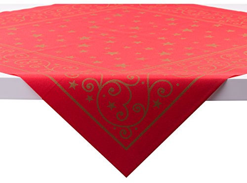 Sovie HORECA Tischdecke Liam in Rot aus Linclass® Airlaid, Weihnachtstischdecke stoffähnlich Einweg, ideal für Winterfeiern, Advent & Weihnachten, 80 x 80 cm, 20 Stück