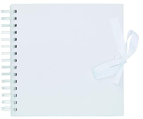 Papermania Scrapbook, Weiß, 20,3 x 20,3 cm, 40 Blatt, Erstellen Sie Ihr eigenes Fotoalbum, ideales Hochzeitsbuch, für Erinnerungen zu Hause, fügen Sie Fotopapier, Scrapbook Aufkleber & Scrapbooking