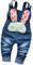 KIDSCOOL SPACE Baby Denim Overalls,Toddler Girl Cute Bunny Jean Dungarees,Blue,3-6 Months