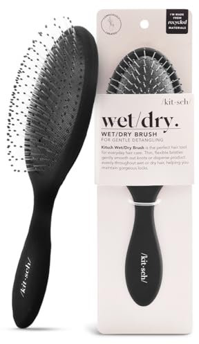 Kitsch Umweltfreundliche nasse und trockene Haarbürste für Frauen, Entwirrbürste, Duschhaarbürste, Schulanfang, Haarbürste für dickes, feines, glattes und lockiges Haar, für krausfreies, gesundes