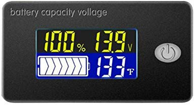 MEROURII Misuratore Capacità della Batteria,12V 24V 36V 48V 60V 72V Indicatore Batteria con Display LCD Tester Batterie per Moto Auto