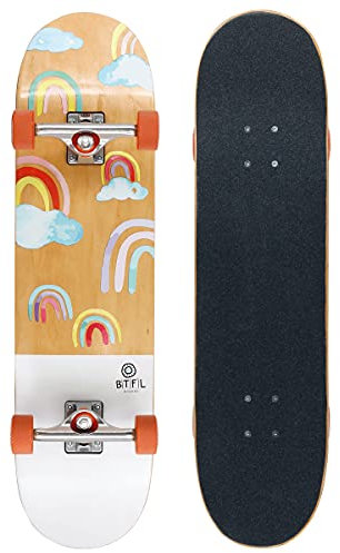 BTFL Mini-Cruiser Skateboard Lilly, 8.25 x 32 Cruiser Longboard mit ABEC 9 Kugellager für Anfänger und Fortgeschrittene, Geschenke für Mädchen und Jungs, Kinder, Erwachsene