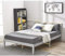 Panana Double Bed, 4ft6, Bed Frame, Solid Pine Wood, Headboard, Low Foot End, Bedroom Furniture (Gray + natural)