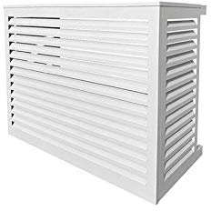 Verkleidung aus Aluminium | Schutzgitter für Klimaanlagen und Wärmepumpen, Größe:XL, Farben:reinweiß