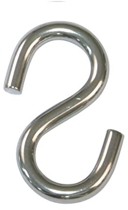 Amig - Confezione da 6 ganci aperti tipo S Mod.30165 per appendere utensili o utensili da cucina e fai da te, per collegare corde, catene o nastri, in acciaio inox, multicolore, Ø3 x 30 mm.