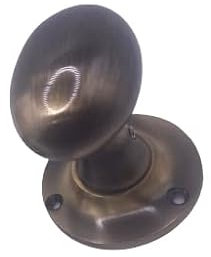 EUROART Contract Oval Mortice Door Knobs - Antique Brass Finishe