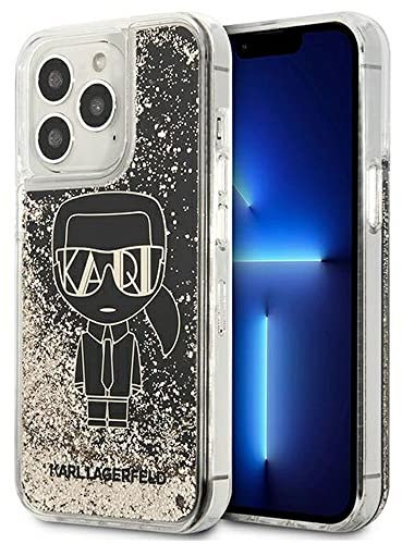 Karl Lagerfeld KLHCP13LLGGKBK Hülle für iPhone 13 Pro/ 13 6,1 schwarz Liquid Glitter Gatsby