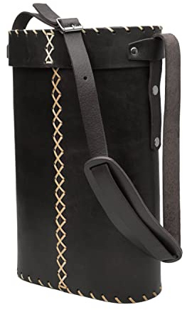 THEARG Yerba Mate Reisetasche Set Picknickkorb Leder Made Bolso Matero Matera para Mate aus Argentinien Matera Bag Argentinien Mate Bag Matera (Schwarz)