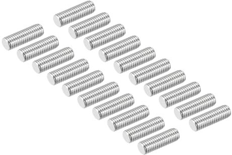 DMiotech 20 Paquet M8 x 25mm Entièrement Fileté Tige 304 Inox Acier Droite Main Filetages Tige Barre Goujons Colliers et Boulons en U