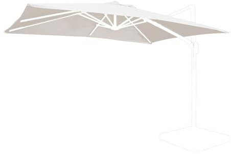 Decor Space Telo di ricambio per ombrellone Saturno copertura in poliestere 220 g/m² (3 x 4 mt, Bianco)