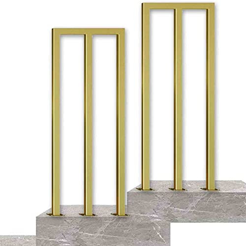 M-Form Handläufe , Goldenes Schmiedeeisen Rutschfest Treppengeländer, Sicherheit Auf Dem Dachboden Geländer, Absturzsicherung Für Drinnen Und Draußen Handfußgeländer (1(Size:H:65cm/2.1 ft,Color:Typ M)