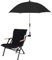 Sombrilla para Silla de Playa con Protección UV de 32 Pulgadas, Sombrilla para Silla a Prueba de Agua con Abrazadera, Sombrilla para Silla de Playa Ajustable Universal para Silla de Playa,(Negro)