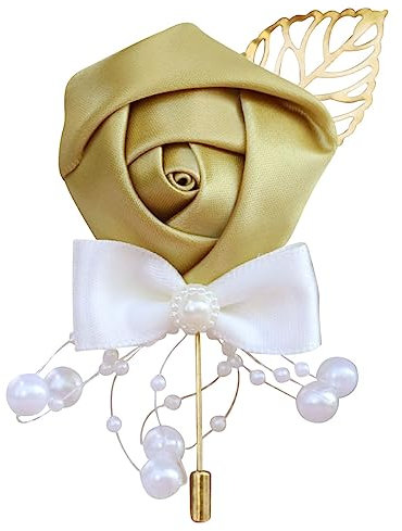 4 Stück Boutonniere Rose Boutonniere Hochzeit Seide Blumen Boutonniere Ansteckblume Blume Hochzeit Zubehör für Hochzeiten, Bankette, Jubiläumsdaten Tanzpartys für Bräutigam Herren Braut