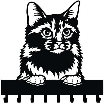 Generico Porte-clés mural en forme de chat avec 8 crochets, porte-clé mural moderne pour entrée, cuisine, idée cadeau, décoration de maison, décoration