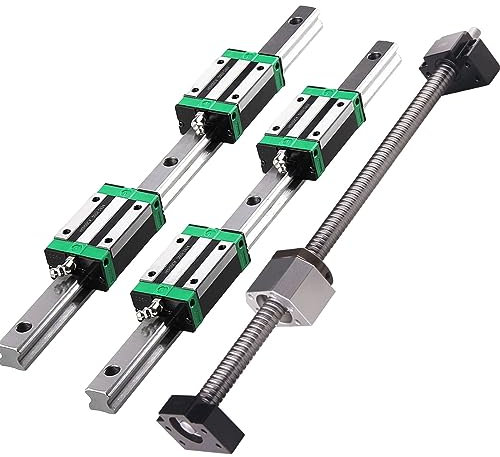 BEVDICNC HGR15 800mm Linearschiene 2 Stück Linearführung mit 4 Stück HGH15CA Schlittenschieberblock 1 Stück SFU1605 850mm Kugelgewinde Set für DIY CNC Fräser Drehmaschinen Fräsen