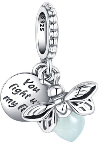 Coelho Glow-in-the-dark Firefly Dangle Charms für Pandora-Armbänder, Weihnachts-DIY-Perlen, Geburtstagsschmuck, Geschenk für Frauen