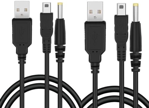 Gomass 2er-Pack Ersatz-PSP-Ladekabel, Netzkabel für Sony PSP 1000 2000 3000 Serie (PSP-1001, 2001, 3001) Ladekabel 2-in-1