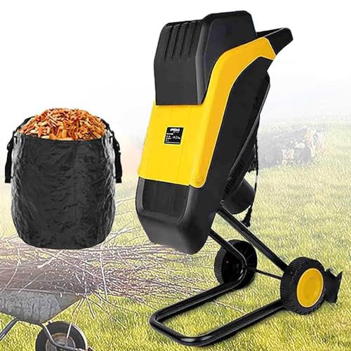 Trituratore da Giardino 2500 W, cippatore per Legno trituratore per Rami di Alberi e Foglie con Sacco di Raccolta da 50 l, Diametro Massimo 35 mm, Include Sacco di Raccolta da 50 l, Sistema a Lama r