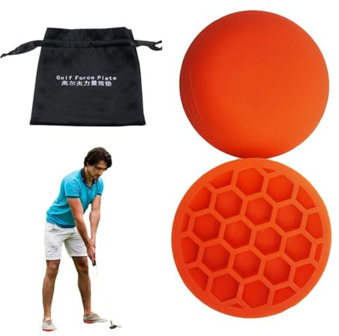 Moreeulsi Golf Force Plate,Rubber Reusable Golf Putting Trainer Force Pe-dal, Golf Training Aid - Golf Teaching & Training Aid For Club Practice, Increase Club Head Speed, Consistency And Stability