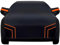 Auto abdeckplane wasserdicht für 𝖮𝗉𝖾𝗅 Corsa c 2000-2006,Autoabdeckung für Den Außenbereich Staubdicht Regenfest Atmungsaktiv Anti-Uv Auto Abdeckplane（Black orange）