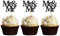 MonMon & Craft Mr & Mr Cupcake Toppers/Gay Pride Cupcake Toppers/Men Wedding Engagement Party Cupcake Dessert Decorations - LGBT Party Dessert Decor Black Glitter 24 Pcs