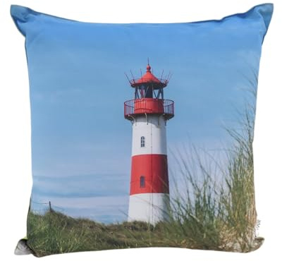 CB Home & Style Outdoor Garten Kissen Wasserabweisend 45 x 45 cm Strand (Leuchtturm2)