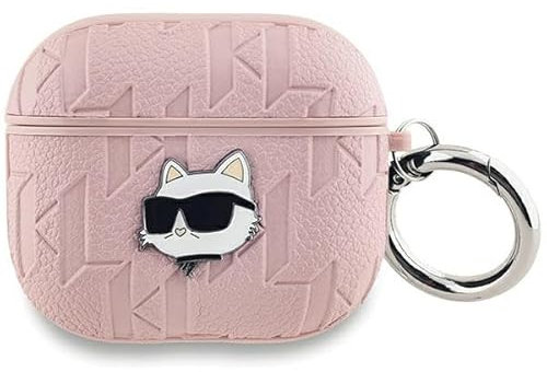 CG Mobile Karl Lagerfeld KLA3PGCHPP Hülle für AirPods 3 Rosa Monogram Choupette Head