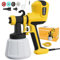 Farbsprühsysteme Spritzpistole, 700 W HVLP Lackierpistole zum Lackieren mit Behälter 1200 ml, 4 Düsen und 3 Muster, Professionelle Airbrushpistole, Einfach zu Bedienen, für Möbel, Zäune