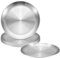 QUARKZMAN 6pz Piatto in Acciaio Inox, 7,9 Pollici Piatto Pranzo Rotondo in Metallo, Vassoio Portata Piatti Dessert Rotondi per Cucina Ristoranti Argento