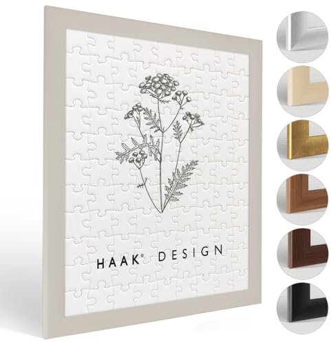 Haak Puzzlerahmen Klassik Sandbeige 80 X 121 cm (ca. 3000 Teile) Bilderrahmen Rahmen für Puzzle