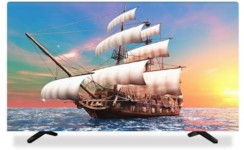 Yoeoefuo TV Protective Cover 32 - 85 Inch TV Screen Protector Indoor Modern TV Cover Screen Protector Full Protection TV Breathable Dustproof TV Protective Case (Style 2.70 Inches)