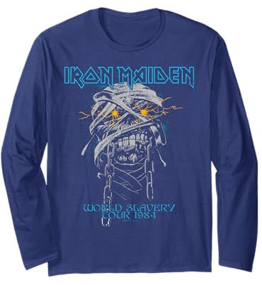 Iron Maiden - Powerslave Head Mummy Navy Long Sleeve T-Shirt