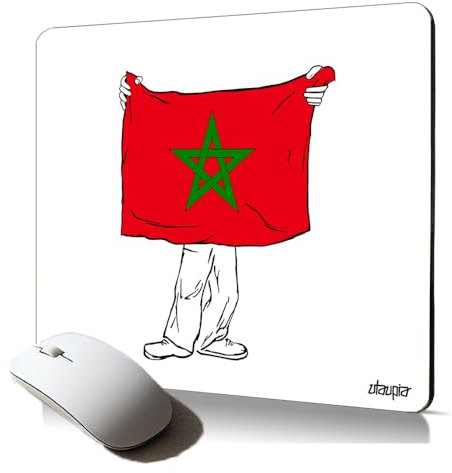 Tapis de Souris Souple Drapeau Maroc marocain Souple Can Mousepad Coupe d'afrique Foot Basket Flexible personnalisé