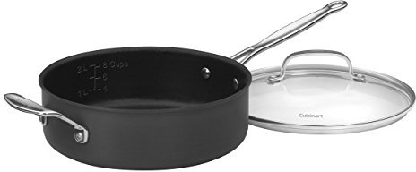 Cuisinart 633-24H Chef's Classic Nonstick Hard-Anodized 3-1/2-Quart Saute Pan with Helper Handle and Lid , Black